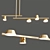 Elegant Golden Modern Acrylic Chandelier 3D model small image 2