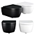 Modern Wall-Mounted Toilet Set 3D model small image 1