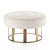 White Round Ottoman Pair, Large 3D model small image 2