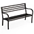 Anthracite Steel Garden Bench 3D model small image 1