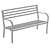 Anthracite Steel Garden Bench 3D model small image 4