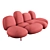 Italian Designer Edra Cipria Sofa 3D model small image 7