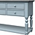 Rustic Blue Farmhouse Console 3D model small image 3