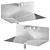Lavandino Stainless Steel Sink 3D model small image 2
