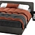 Sleek Minotti Roger Bed 3D model small image 3