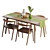 Solid Wood Otto Dining Set 3D model small image 1