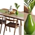 Solid Wood Otto Dining Set 3D model small image 2