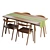 Solid Wood Otto Dining Set 3D model small image 7