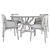 Modern Fusion Dining Set 3D model small image 3