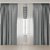 Velvet Satin Curtains Set 3D model small image 1