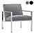 Modern Grey Accent Chair 3D model small image 1