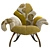 Patchwork Armchair in Verde Scuro 3D model small image 5