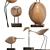 Modern Teak Bird Sculpture Set 3D model small image 2