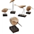 Modern Teak Bird Sculpture Set 3D model small image 5