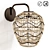 Rattan and Metal Martaban Lamp 3D model small image 1