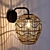 Rattan and Metal Martaban Lamp 3D model small image 3