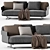 Flexform BRETTON Sofa: Chic Comfort 3D model small image 1