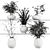 Glass Vase Indoor Plants Bouquet 3D model small image 7