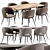 Wind Dining Chair & Stalone Table 3D model small image 1
