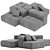 Modern Saba Italia Pixel Sectional 3D model small image 1