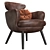 Luxury Leather Armchair in Cigar Vintage 3D model small image 5