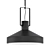 Modern Black Ceiling Light 3D model small image 1