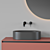 Bathroom Fixture Ensemble with Sink, Faucets & Mirror 3D model small image 2