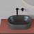 Bathroom Fixture Ensemble with Sink, Faucets & Mirror 3D model small image 3