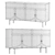 Rattan-Infused Vintage Wooden Sideboard 3D model small image 3