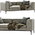 Stylish Arflex Lee Sofa 3D model small image 1