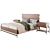 Warren Platform Bed & Nightstand 3D model small image 4