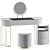 Modern Dressing Table Set with Mirror 3D model small image 1