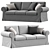 Modern Grey Upholstered Sofa Bed 3D model small image 1