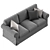 Modern Grey Upholstered Sofa Bed 3D model small image 4