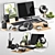 Sleek Workspace Accessory Set 3D model small image 1