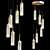 Modern Brushed Brass Chandelier Light 3D model small image 1