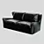 Premium Leather Sofa with Removable Cushions 3D model small image 2