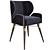 Elegant Cotton Louis Dining Chair 3D model small image 3