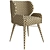 Elegant Cotton Louis Dining Chair 3D model small image 4