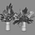 Elegant Floral Decor Set 3D model small image 6