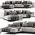 Flexform Ettore Chaise 2-Seater Sofa 3D model small image 1