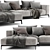 Flexform Ettore Chaise 2-Seater Sofa 3D model small image 2