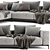 Flexform Ettore Chaise 2-Seater Sofa 3D model small image 4