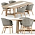 Modern Outdoor Seating Set 3D model small image 1