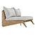 Modern Wooden Two-Seater Sofa 3D model small image 3