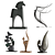 Diverse Abstract Animal Sculptures Set 3D model small image 2