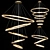  Nordic Glass Metal Pendant Chandelier 3D model small image 1