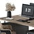 Cream & Black Employee Desk Set [EN] 3D model small image 3