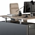 Cream & Black Employee Desk Set [EN] 3D model small image 5