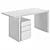 Walnut Marble Base Office Desk 3D model small image 4